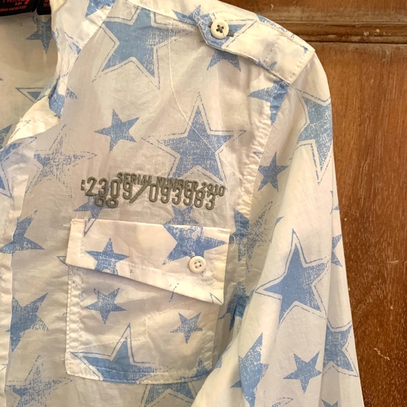 NEXT UK Boys Cotton Star Button Up Shirt Size 11 YRS - Picture 4 of 13